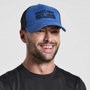 Saucony Adjustable Snap Back Trucker Hüte Herren Blau | ÖSTERREICH GTYC