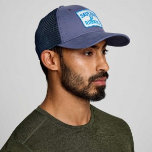 Saucony Adjustable Snap Back Trucker Hüte Herren Blau | ÖSTERREICH GPLQ