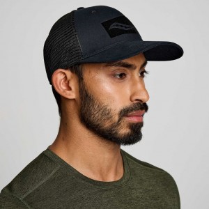 Saucony Adjustable Snap Back Trucker Hüte Herren Schwarz | ÖSTERREICH QNHX