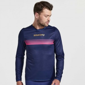 Saucony Elite Long Sleeve T-Shirt Herren Navy | WIEN OVSB