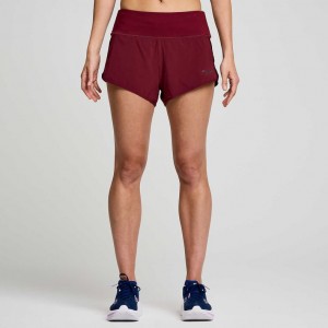 Saucony Outpace 2.5" Split Kurze Hose Damen Bordeaux | ÖSTERREICH NWMZ