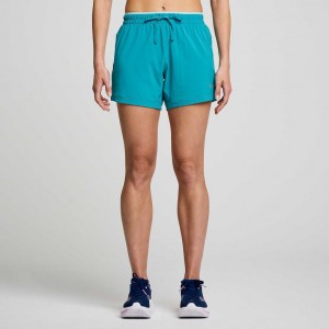 Saucony Outpace 5" Kurze Hose Damen Türkis | WIEN ITML