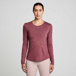 Saucony Peregrine Merino Long Sleeve T-Shirt Damen Rot | WIEN OYZC