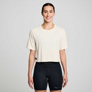 Saucony Recovery Boxy T-Shirt Damen Weiß | WIEN FIRX