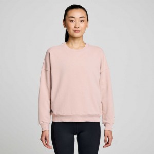 Saucony Recovery Crew Sweatshirt Damen Rosa | WIEN BTGI