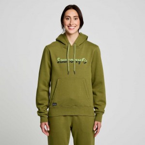 Saucony Recovery Hoodie Damen Olivgrün | ÖSTERREICH XPAU