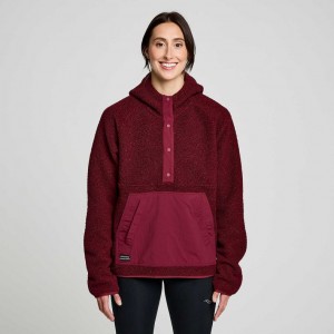 Saucony Recovery Sherpa Pullover Hoodie Damen Bordeaux | ÖSTERREICH LHVU