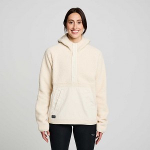 Saucony Recovery Sherpa Pullover Hoodie Damen Beige | WIEN WXHA