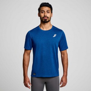 Saucony Stopwatch Graphic Kurzes Sleeve T-Shirt Herren Indigo | WIEN HUDV