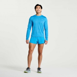 Saucony Stopwatch Long Sleeve T-Shirt Herren Blau | WIEN HMTW