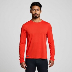 Saucony Stopwatch Long Sleeve T-Shirt Herren Rot | WIEN GLHR