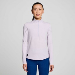 Saucony Triumph 3D 1/2 Zip Sweatshirt Damen Lila | ÖSTERREICH JHFK