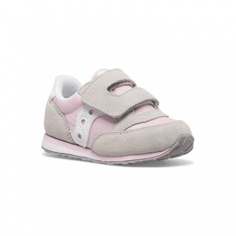 Saucony Baby Jazz Hook & Loop Sneaker Kleine Kinder Grau Rosa | WIEN RAPY