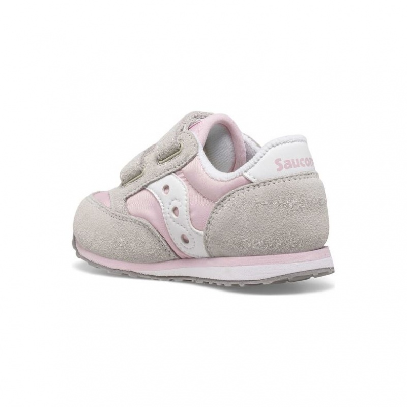 Saucony Baby Jazz Hook & Loop Sneaker Kleine Kinder Grau Rosa | WIEN RAPY