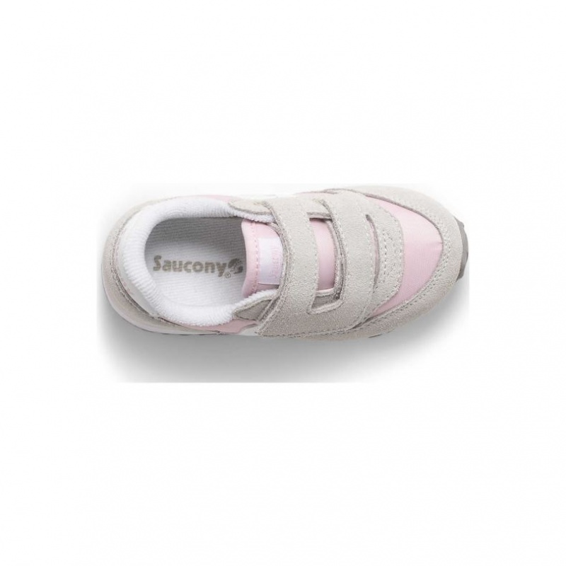 Saucony Baby Jazz Hook & Loop Sneaker Kleine Kinder Grau Rosa | WIEN RAPY