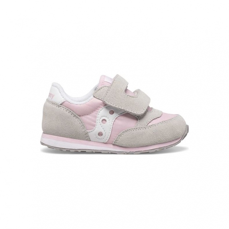 Saucony Baby Jazz Hook & Loop Sneaker Kleine Kinder Grau Rosa | WIEN RAPY