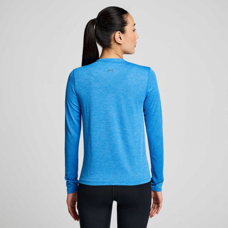 Saucony Stopwatch Long Sleeve T-Shirt Damen Blau | WIEN HTXZ